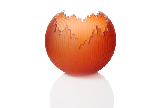 8.25 Inch Carved Orb Cherry