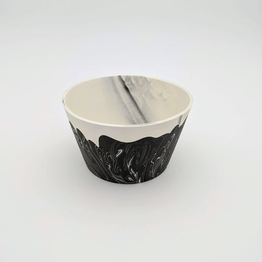 Bowl- GLACIER -Black Porcelain & White Slip- Small