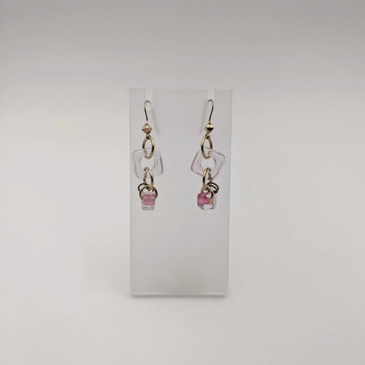 Earrings- Pink Double Slice