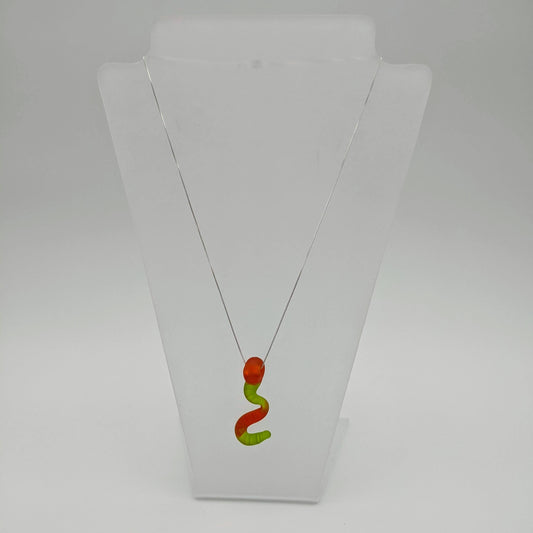 Glass Gummy Worm Necklace