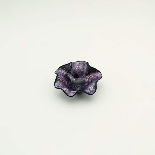 Enamel orchid bowl-purple