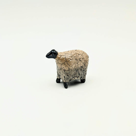 Crackle Miniature Raku Sheep