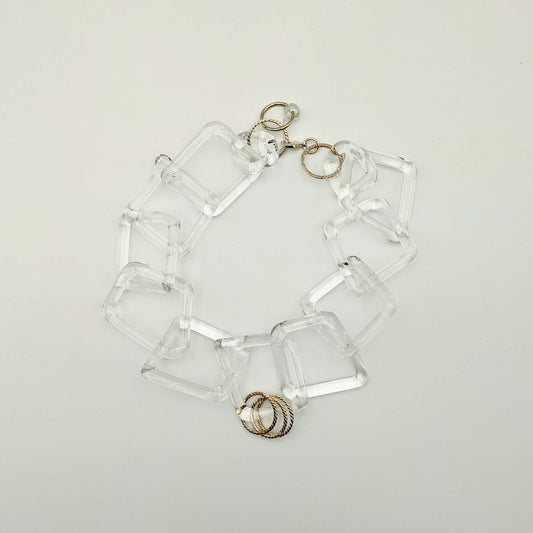 Clear Circle Link Necklace