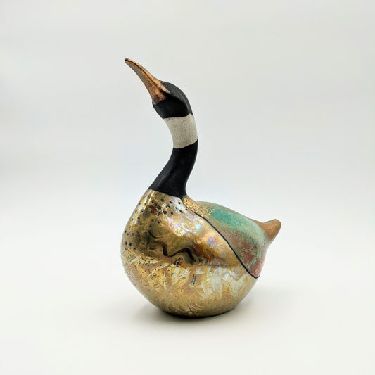 Raku Bird Goose Bronze