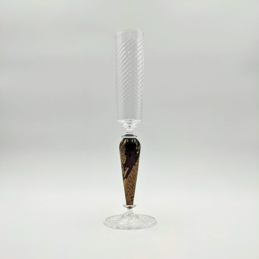 Champagne Flutes - Black and Gold