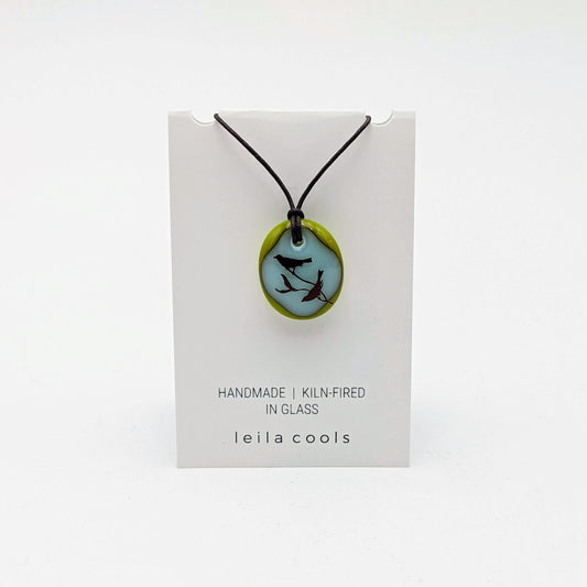 Songbirds Necklace - White/Royal Blue