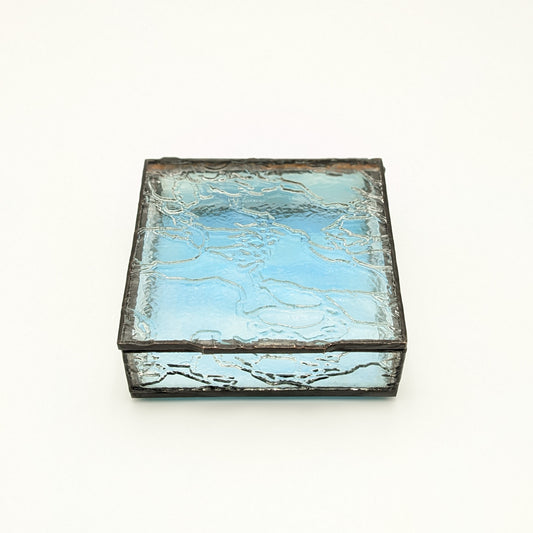 Rectangle Box Blue with Clear Textured Top