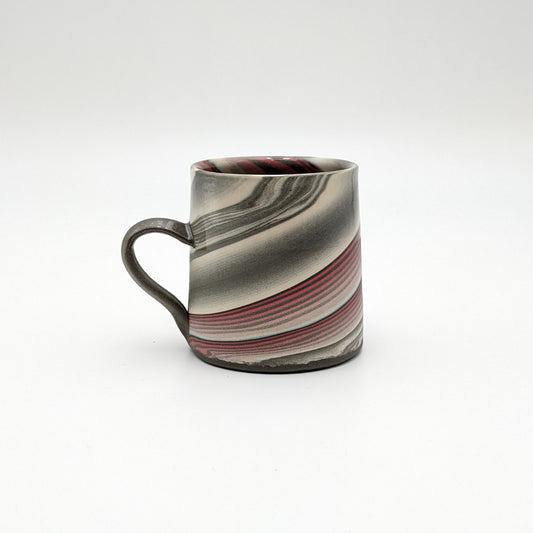Mug Small Neriage in red and grey 9-10 fl oz